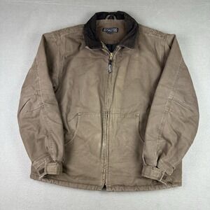 Dakota Jacket Mens Large Faded Distressed Detroit Style Brown Black Workwear